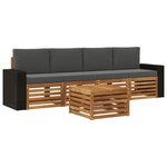 vidaXL Ensemble de canapés d'extérieur 5 Pièces Naturel et Anthracite