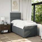 vidaXL Sommier à lattes de lit avec matelas Gris foncé 80x200 cm Tissu