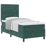 Lit Box Spring vidaXL avec Matelas Vert Foncé 90x200 cm Velours