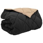 vidaXL Duvet d'hiver Noir et Taupe 200 x 200 cm Microfibre