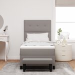vidaXL Lit box spring avec matelas & banc taupe 90x190 cm tissu