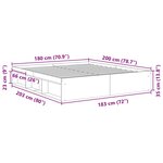 vidaXL Cadre de lit sans matelas gris béton 180x200 cm