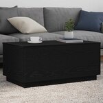 vidaXL Table basse avec lumières LED chêne noir 90x50x40 cm