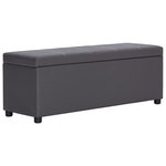 Banc banquette avec compartiment de rangement 116 cm gris similicuir 02_0010839