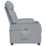 vidaXL Fauteuil inclinable électrique Gris clair Tissu