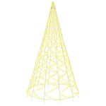 vidaXL Sapin de Noël sur mât de drapeau 3000 LED Blanc chaud 800 cm