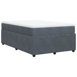 vidaXL Sommier à lattes de lit et matelas Gris foncé 120x200cm Velours