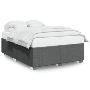 vidaXL Cadre de lit sans matelas gris foncé 140x190 cm tissu