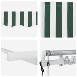 vidaXL Auvent Rétractable Vert 250 x 200 cm tissu