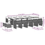 vidaXL Ensemble à manger de jardin et coussins 15 Pièces mélange beige