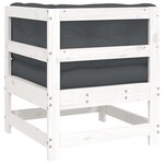 vidaXL Canapé d'angle avec coussins blanc bois de pin solide