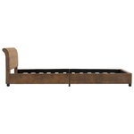 vidaXL Cadre de lit Marron Similicuir daim 100x200 cm
