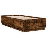 vidaXL Cadre de lit chêne fumé 100x200 cm bois d'ingénierie