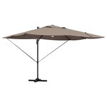 vidaXL Parasol Roma à Bras Déporté Taupe et Noir 352 x 251 x 265 cm