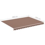 vidaXL Tissu de remplacement pour auvent Marron 4x3 m