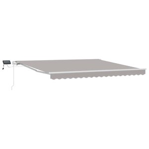 vidaXL Auvent Rétractable avec Gris clair 400 ×350 cm tissu