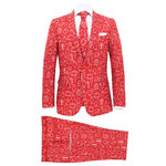 Vidaxl costume 2 pièces noël et cravate homme taille 48 cadeaux rouge
