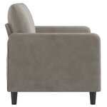 vidaXL Canapé à 2 places Gris clair 120 cm Velours