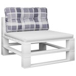 vidaXL Coussin de palette motif à carreaux gris 80x40x12 cm tissu