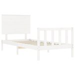 vidaXL Cadre de lit sans matelas blanc bois de pin massif