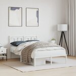 vidaXL Cadre de lit métal sans matelas et tête de lit blanc 120x200 cm
