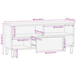 vidaXL Meuble TV noir 100x33x46 cm bois d'ingénierie