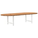 vidaXL Table à manger marron clair bois de chêne massif ovale