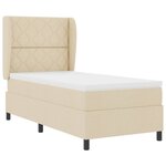 vidaXL Lit à ressorts avec matelas Crème 100 x 200 cm tissu