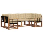 vidaXL Ensemble de canapés d'extérieur 6 Pièces Naturel et Beige