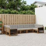 vidaXL Ensemble de canapés d'extérieur 7 Pièces Naturel et gris clair