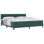 vidaXL Lit à ressorts avec matelas Vert foncé 200 x 200 cm Velours