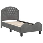 vidaXL Cadre de lit pour tout-petit avec tête de lit Gris foncé
