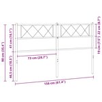 vidaXL Tête de lit de remplacement métal noir 150 cm