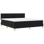 vidaXL Lit à ressorts avec matelas Noir 180 x 200 cm tissu