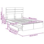 vidaXL Lit de Rangement Blanc 135 x 190 cm Bois d'ingénierie