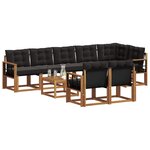 vidaXL Ensemble de canapés d'extérieur 9 Pièces Naturel et Noir