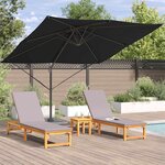 vidaXL Parasol Roma Noir 286 x 285 x 265 cm Polyester  Aluminium