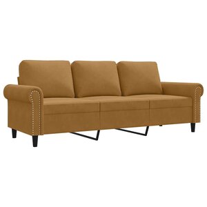vidaXL Canapé à 3 places Marron 180 cm Velours
