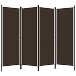 vidaXL Cloison de séparation 4 panneaux Marron 200x180 cm