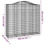 vidaXL Paniers à gabions arqués 9 Pièces 200x50x180/200 cm Fer galvanisé