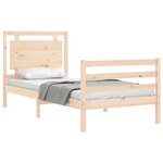 vidaXL Cadre de lit et tête de lit 100x200 cm bois massif