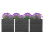 vidaXL Lit surélevé de jardin Gris 300x50x91 cm WPC