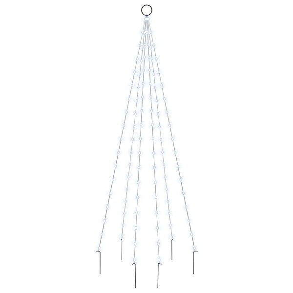 vidaXL Sapin de Noël sur mât de drapeau 108 LED Blanc froid 180 cm
