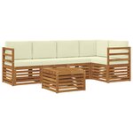vidaXL Ensemble de canapé d'angle avec coussin 6 Pièces Naturel et Crème