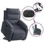 vidaXL Fauteuil inclinable Gris foncé Velours