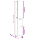 vidaXL Armoire salle de bain chêne sonoma 25x26 5x170 cm