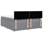 vidaXL Sommier à lattes de lit avec matelas Gris clair 200x200cm Tissu