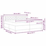 Lit Box Spring vidaXL avec Matelas Gris Foncé 200x200 cm en Velours