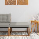vidaXL Pouf d'Extérieur Bois d'acacia massif et Textilène Naturel