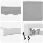 vidaXL Auvent Rétractable Gris clair 300 x 250 cm Tissu  Métal